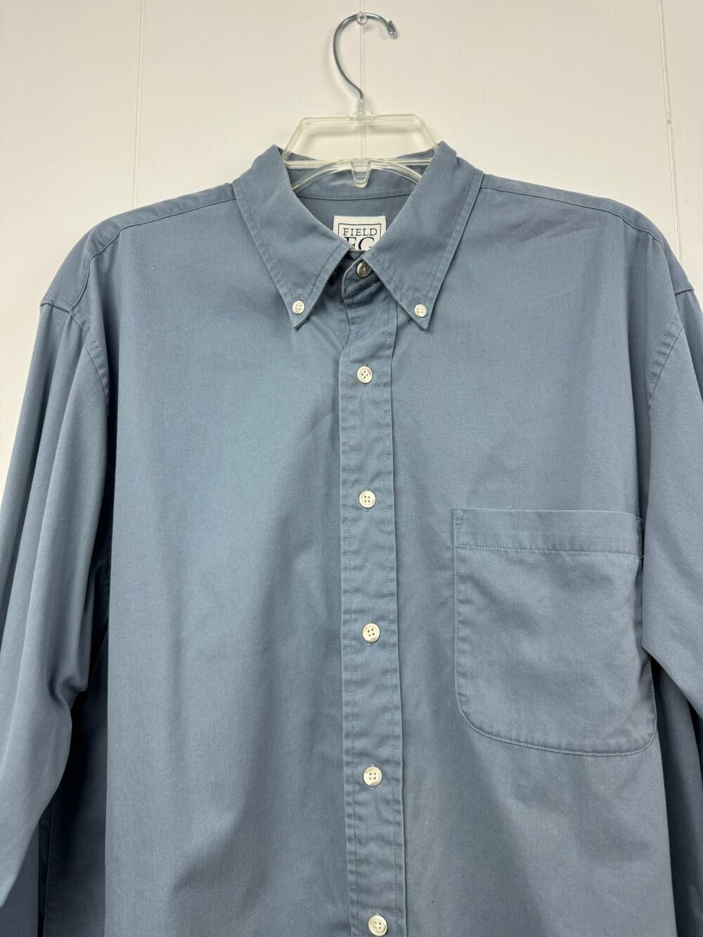 Men's Field Gear Long sleeve Blue Shirt, Sized M